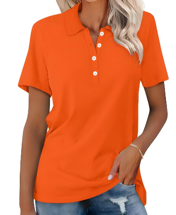Josephine | Women's Polo Shirt Pique Cotton Relaxed Fit Short Sleeve