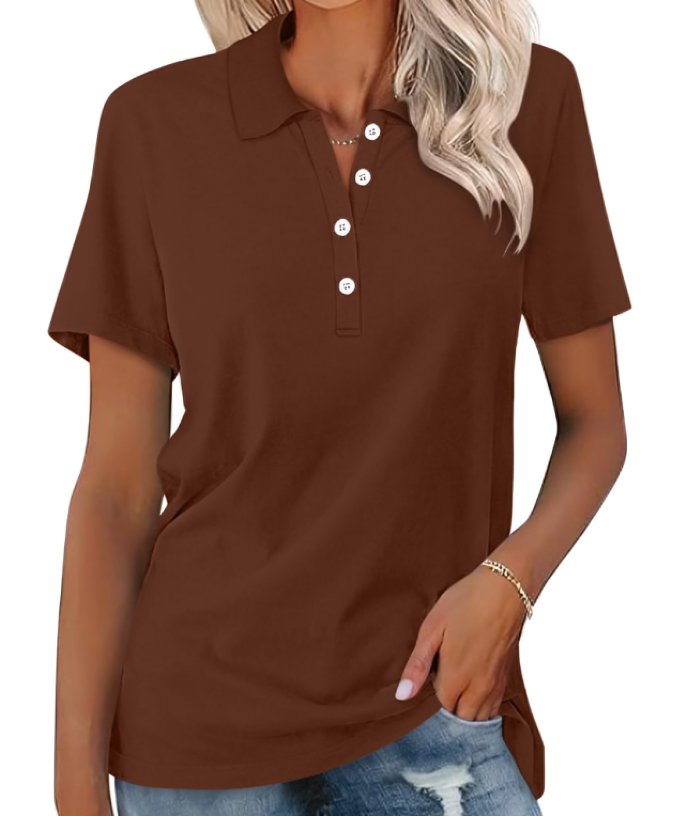 Josephine | Women's Polo Shirt Pique Cotton Relaxed Fit Short Sleeve