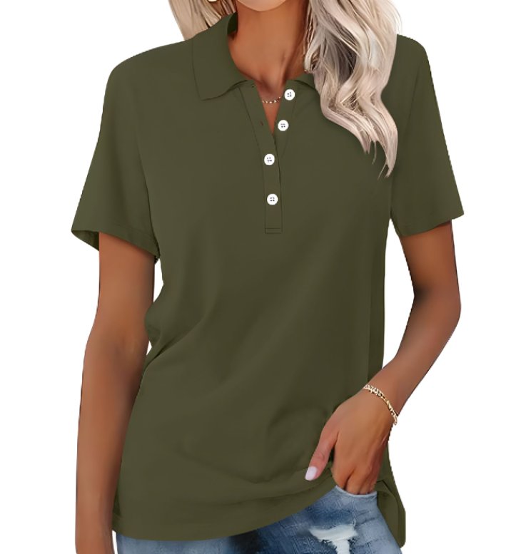 Josephine | Women's Polo Shirt Pique Cotton Relaxed Fit Short Sleeve