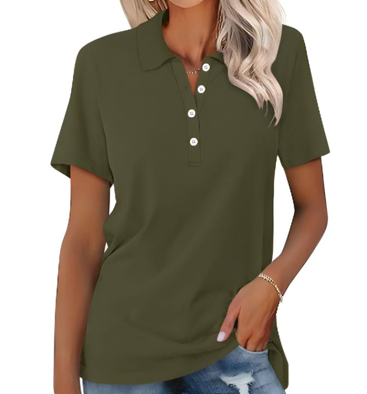 Josephine | Women's Polo Shirt Pique Cotton Relaxed Fit Short Sleeve