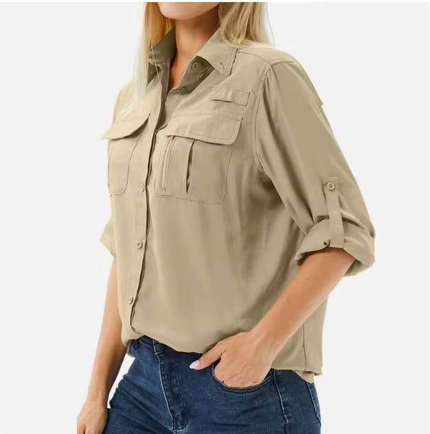 Phoebe | Women's UPF 50 Roll-Up Safari Hiking Shirt